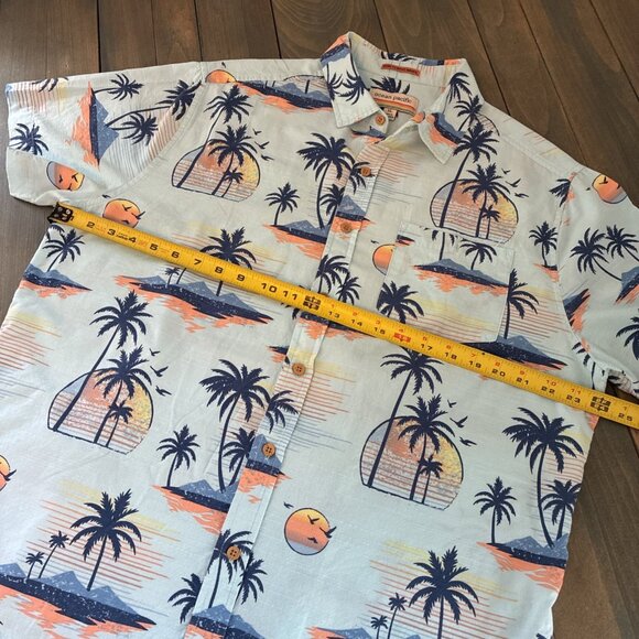 Ocean Pacific Button Up Hawaiian Beach Sunset Button Up Shirt Men's Size XL (W8) - Picture 5 of 7